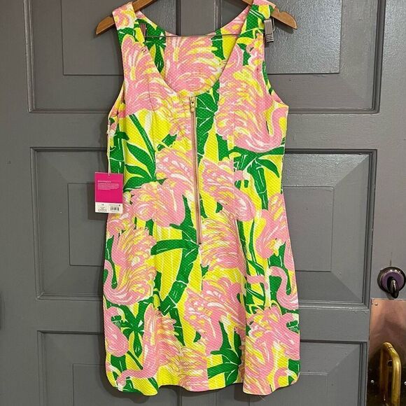 Lilly Pulitzer 20th Anniversary For Target Sleeveless  Flamingo Fan Dance Shift - Picture 2 of 6